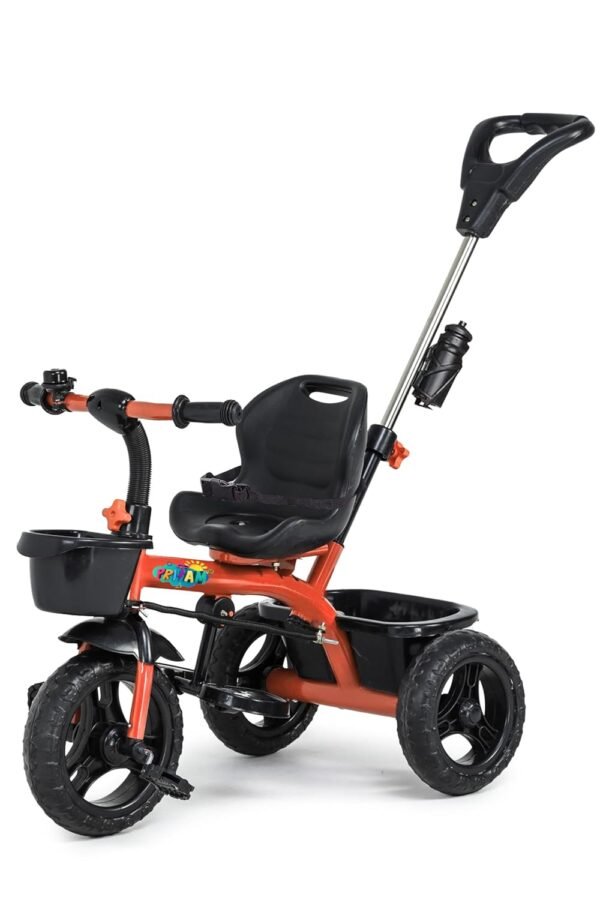 Baby Tricycle with EVA Wheels, Bell & Storage Basket|Baby Trike|Age Group 1 Years to 5 Years Carrying Capacity Upto 30 kgs|Smart Kids Tricycle with Parental Push Handle Tricycle (Orange)