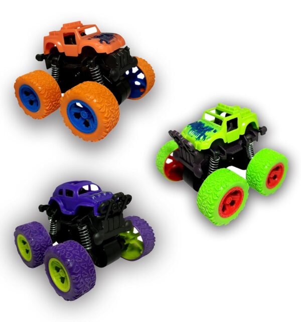 TOYZ Plant Exciting Pack of 3 Monster Trucks for Boys 3-7 Years Old, Friction Powered Car Toys, Durable High-Density Alloy and Non-Toxic Plastic, Non-Slip Tires for Educational Play - Image 6