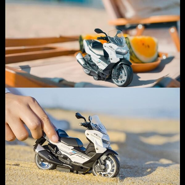 Police Motorcycle Toy - Pull Back Motorcycle Toys, Tiny Gift with Music Lighting, Latte Motorcycles Toy for Kids Boys Age 3-8 Year Old [New] (PALSAR RX120-WHITE) - Image 5