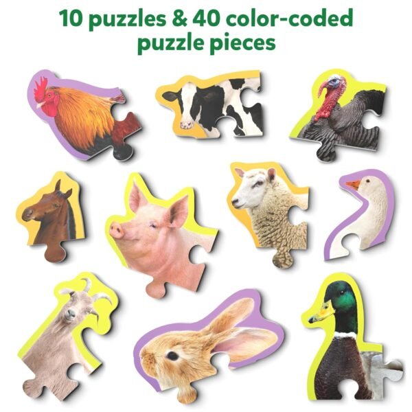 Skillmatics Step by Step Puzzle - 40 Piece Farm Animal Jigsaw & Toddler Puzzles, Educational Montessori Toy for Boys & Girls, Gifts for Kids Ages 3, 4, 5 and Up - Image 4