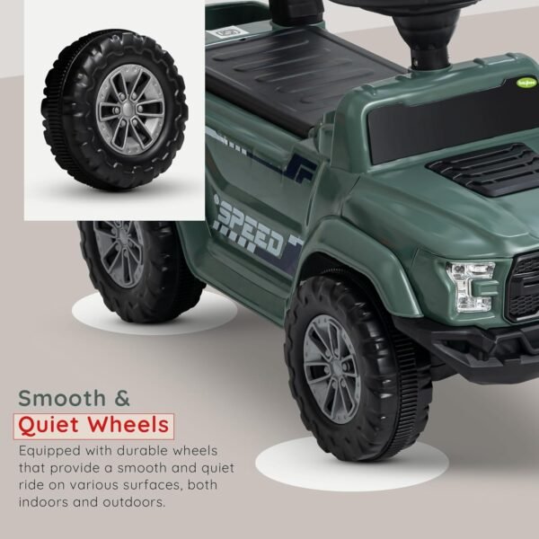 Baybee Ride on Baby Car for Kids | Push Ride on Jeep with Music & LED Light | Portable Ride on Toys Car with Backrest & Storage Basket | Kids Car to Drive 1-3 Years Boys Girls (Dark Green) - Image 4