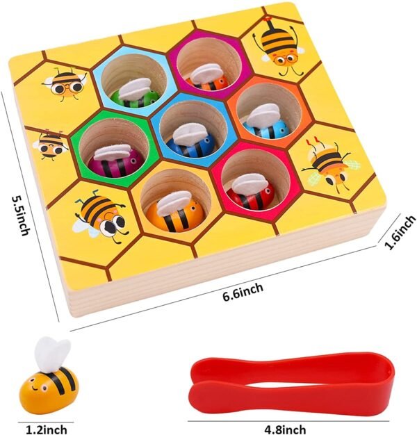 Sorting & Stacking Toy- Skills Enhancement Motor Skill Toys for Toddlers/Kid -Magnetic- Capture The Worms Toys | Early Educational-Montessori Toy (Strawberry) - Image 5