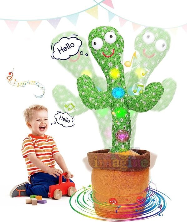 Toy Imagine Cactus Toy for Babies Dancing,Talking, Speaking, Recording | Repeat What You Say | Singing Electronic Pet for Toddlers | Swing and Sing Toy-Charger Cactus Plant.. (Age 1-10 Years). - Image 2
