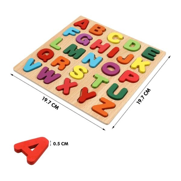 Kidology Wooden Puzzles for Toddlers for Kids Preschool Learning Toys, Wooden Montessori Toddler Puzzles Wooden Alphabet, Number, Shape Puzzles for Kids 2-4 Years Old (Number + Alphabet Puzzle - 2Pcs) - Image 3