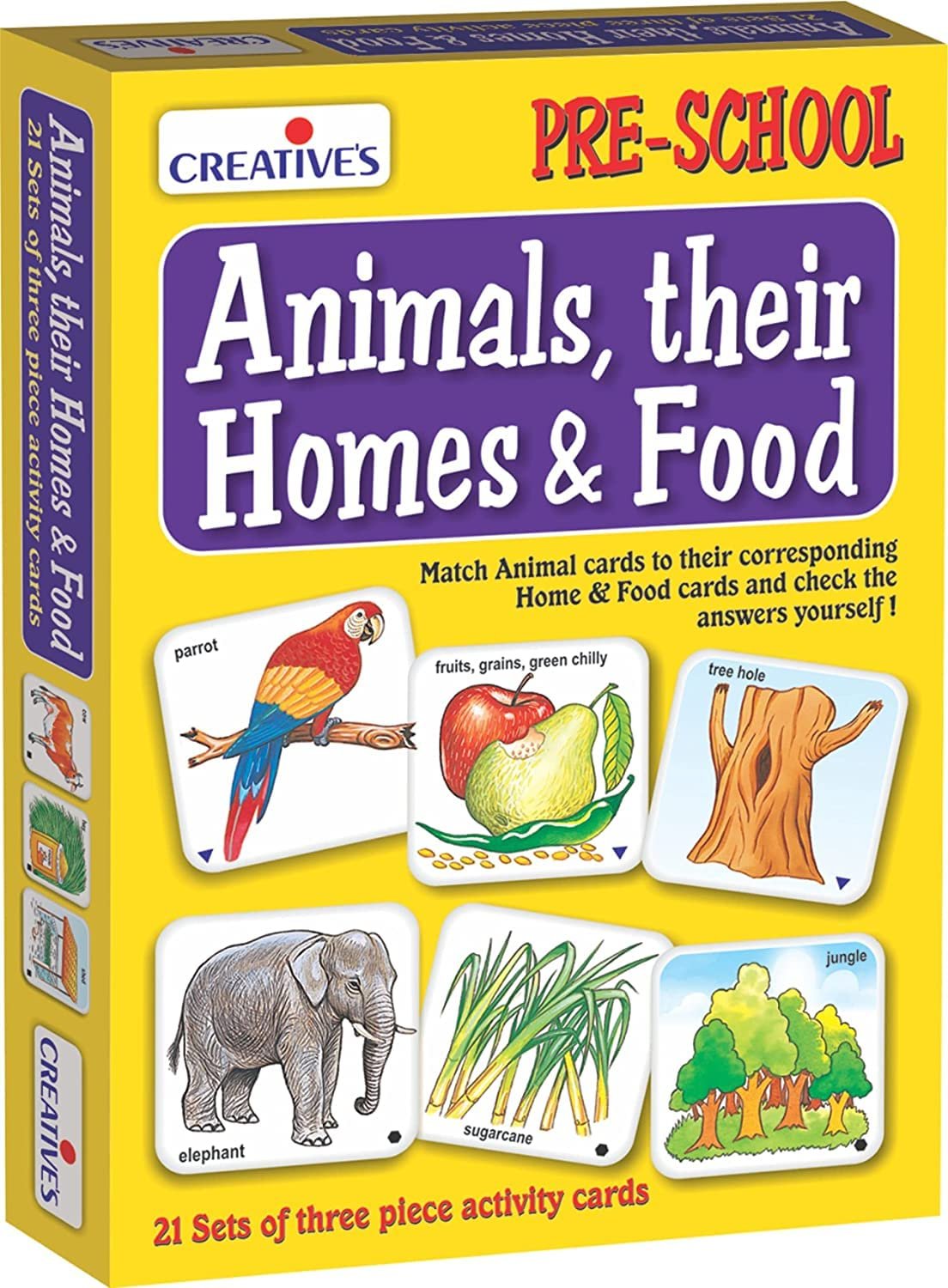 Creative\'s Animals, Their Homes & Food | Learn About Animals | Animals Card Game |Educational Games for Kids 3 & Up|Preschool| Learning Games for Preschool Kids| Ages-3 & UP