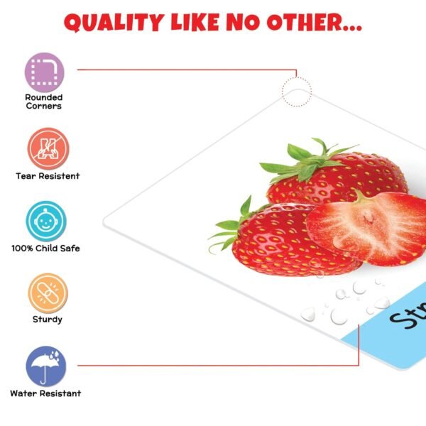 Big Flash Cards for Kids: Fruits | 32 Double-Sided Picture Cards, Durable & Water Resistant | Early Learning & Development Toy for Preschoolers & Toddlers 2-6 Years | Can Be Wiped Clean - Image 6