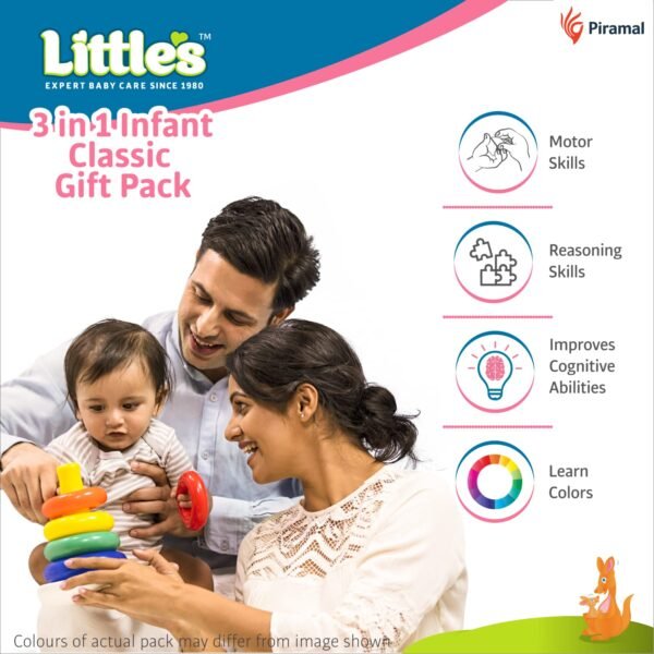 Little\'s 3 in 1 Infant Classic Gift Pack I Activity & Learning Toys for Babies I Multicolour I Infant & Preschool Toys I Develops fine Motor Skills & Reasoning Skills | 5 Months and Above - Image 4