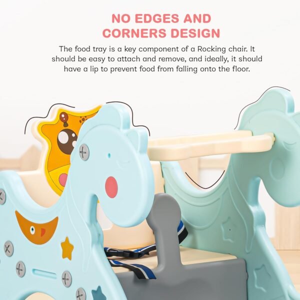 Baybee Baby Rocking Horse for Kids, Baby Swing Chair for Kids, Plastic Swing Horse Ride-on Toy for Kids- Baby Rocking Chair for Kids Indoors Outdoors for 1 to 3 Years Boy Girl (Blue) - Image 6