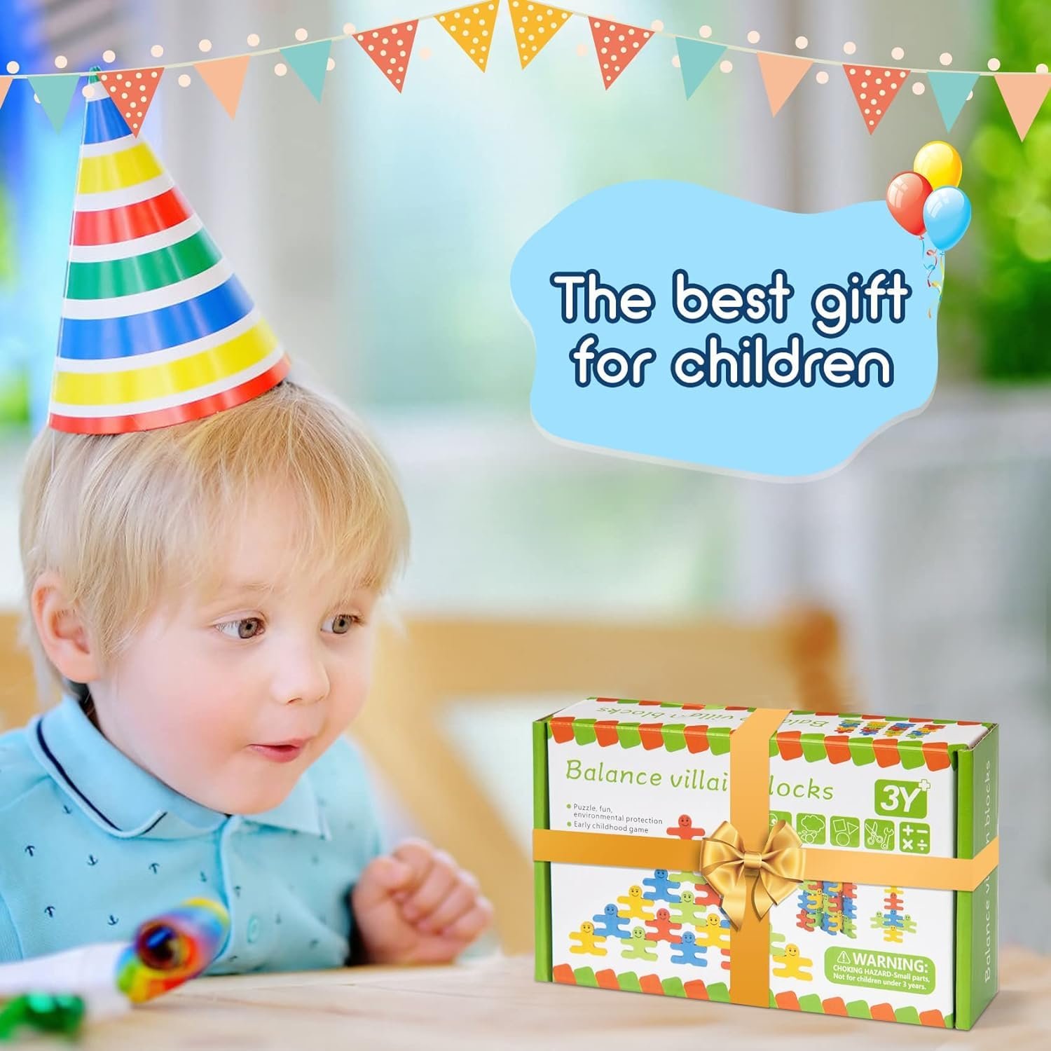 Little Mind Montessori Toys for 2 3 4 Year Old, 16pcs Wooden Building Blocks for Toddlers 1-3 Year Old Girls Boys Gifts, Stacking Blocks Sensory Toys for Kids Birthday Gifts Presents Age 2-4 - Image 5