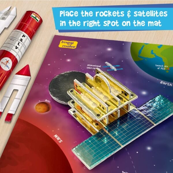 Imagimake Mapology Mangalyaan | Isro Rocket Model & Satellite | Astronaut Toy | Educational Toys for Kids 5+Years | 3D Puzzles | Gifts for 5 Year Old Boy & Girl, Multi-Coloured - Image 6