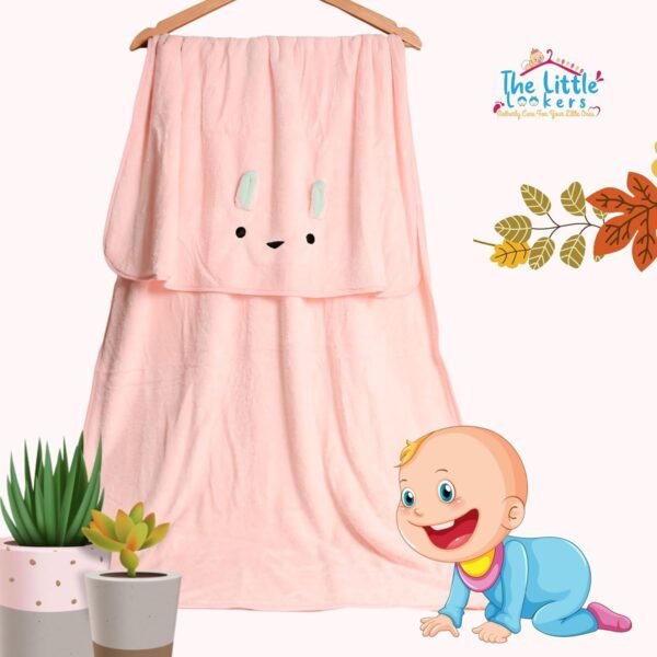 THE LITTLE LOOKERS Microfiber Kids Bath and Hand Towel|Quick Dry| Super Absorbent| Super Soft Rabbit Bath Towel for Babies|Toddler(BabyPink,Pack of 2) - Image 4