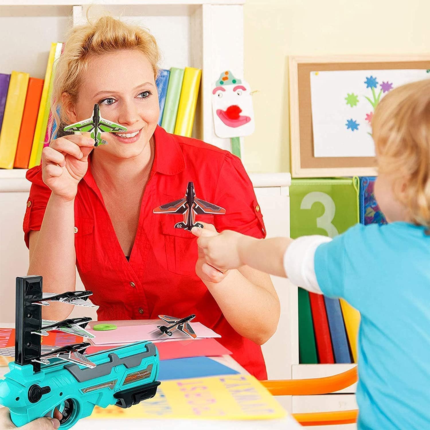 crownmax Airplane Toys for 4 5 6 Years Old Boys,Fun Toys for Kids Ages 4-8,Airplane with Glider Plane,Boys Toys Age 6-8 with One-Click Ejection Airplane Game,Gifts for 4-8 Years Old Boys (Multicolor) - Image 2
