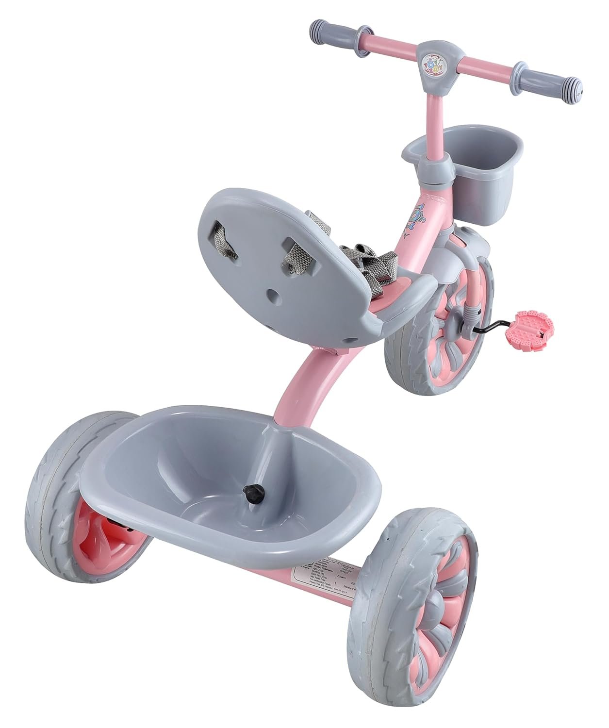 JoyRide Pink Cruiser Premium Cycle for Kids Cycle 2-5 Years -Boy&Girl- Baby Cycle | Bike for Kids with Eva Wheel,Safety Belt &Basket for Toys -Tricycle 30Kg Capacity (Basic Trike, Pink) - Image 2