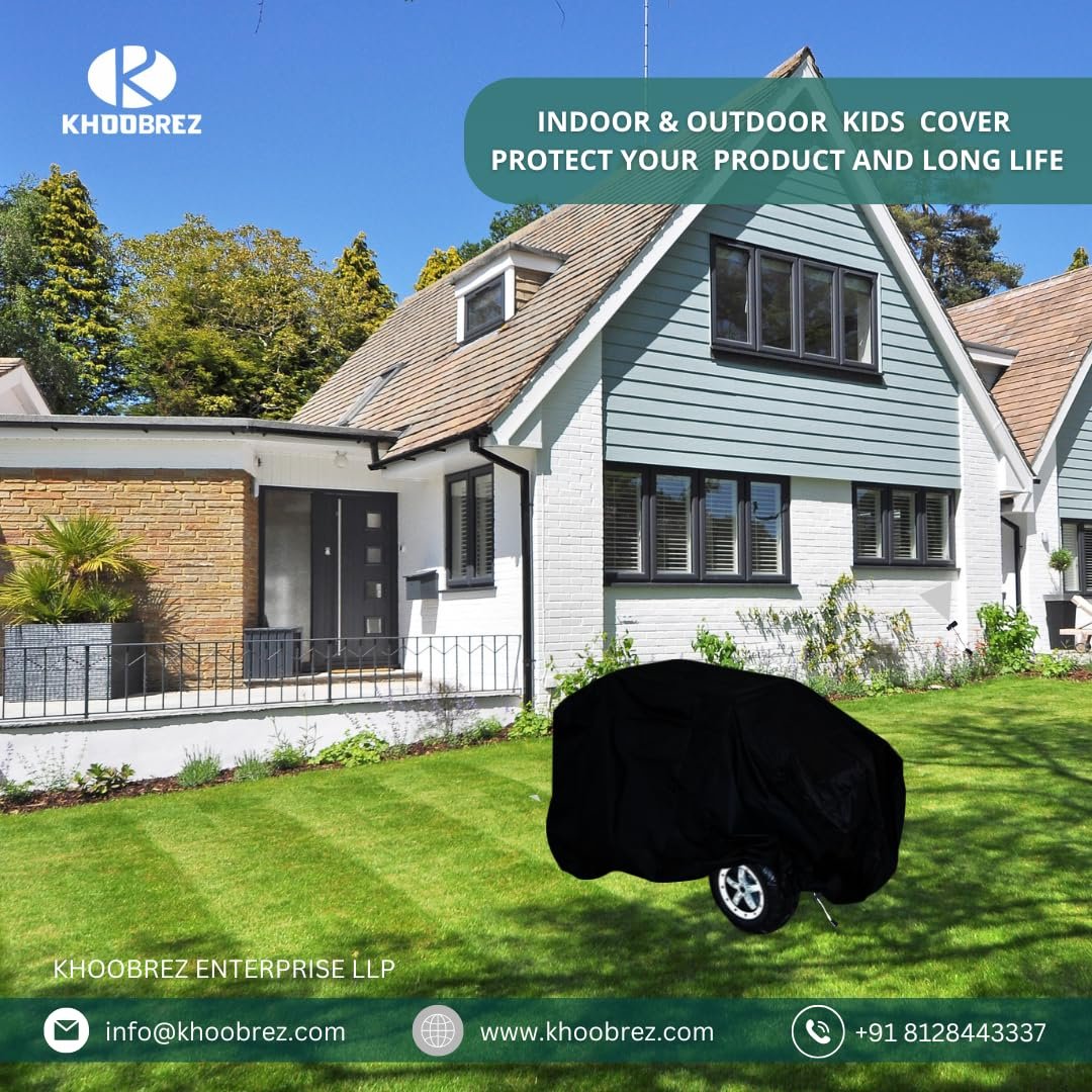 Polyester Waterproof, Indoor and Outdoor Kids Car Cover for Electric Battery Powered Children Wheels Toy Vehicles - Universal Fit KCC(Black) - Image 6