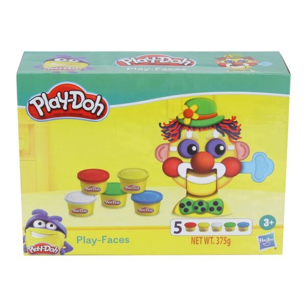 Play-Doh Building Block Play Faces Activity Toy for Kids 3 Years and Up with 5 Non-Toxic Colors,Multicolor