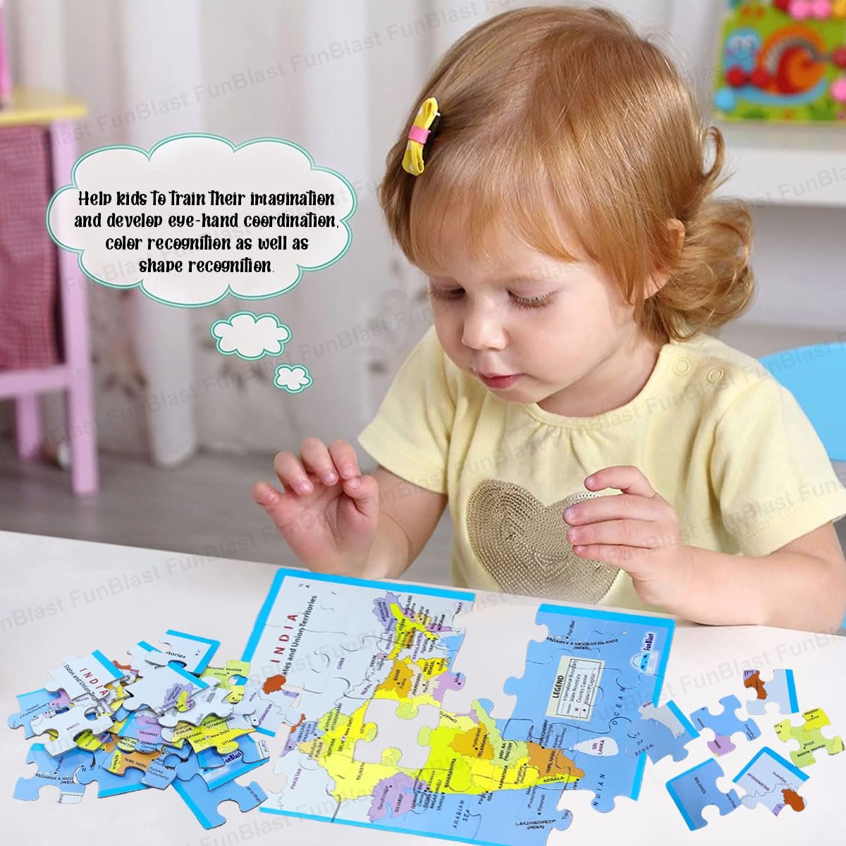 FunBlast Map of India Jigsaw Puzzle for Kids Jigsaw Puzzle for Kids of Age 3-5 Years – 24 Pcs (Multicolor, Size 30X22 cm) - Image 6