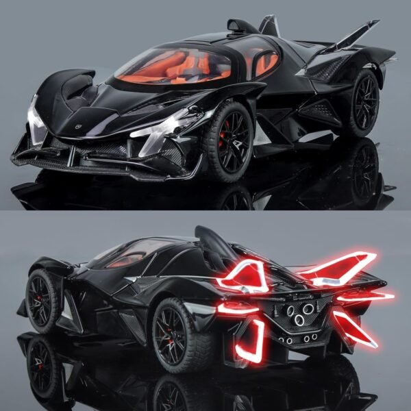 Compatible for 1:32 Apollo Evo Toy Car Model, Diecast Collectible Pull Back Model Car with Sound and Light, Toy Gift Vehicles for Adults Kids Boys Girls?Black? - Image 5