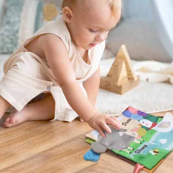 Kidology Learning Tails Book, Children\'s Tail Cloth Book Set, Tear Resistant Books with Rustling Sound, Early Educational Toy for 0-3 Years, Boys & Girls, Ideal for Baby Showers - Image 2