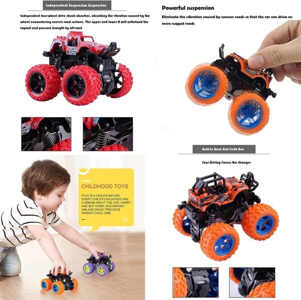 GRAPHENE Exciting Pack of 2 Monster Trucks for Boys 3-7 Years Old, Friction Powered Car Toys, Durable High-Density Alloy and Non-Toxic Plastic, Non-Slip Tires for Educational Play - Image 5