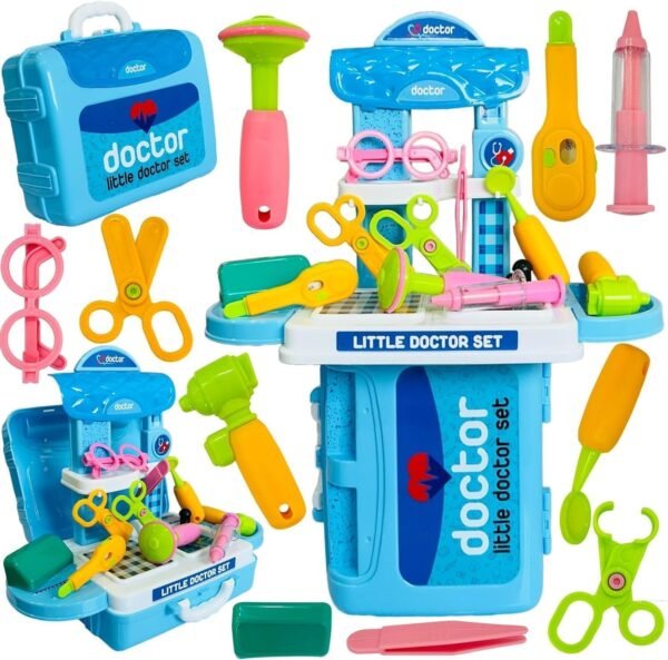 3 in 1 Doctor Kit Toy for Kids, Doctor Medical Backpack Pretend Play Set, Gift for Boys Girls 3-8 Years Old Kids