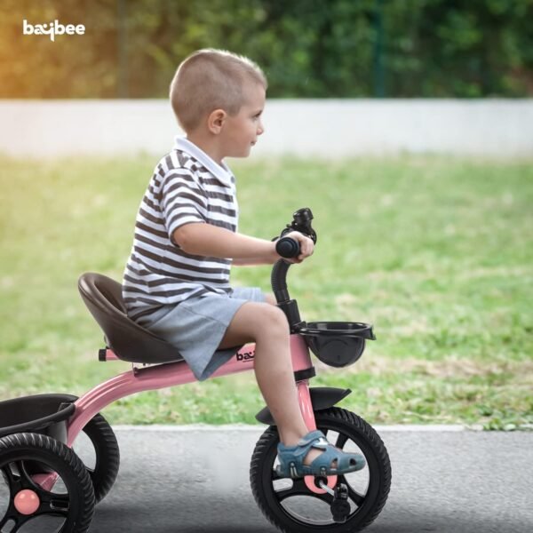 Baybee Geezee Baby Tricycle for Kids | Balanced Baby Trikes with Eva Wheels, Front & Back Storage Basket for Toys | Children Bicycle for Kid | Kids Cycle for 2-5 Years Boy Girl (Pink) - Image 2