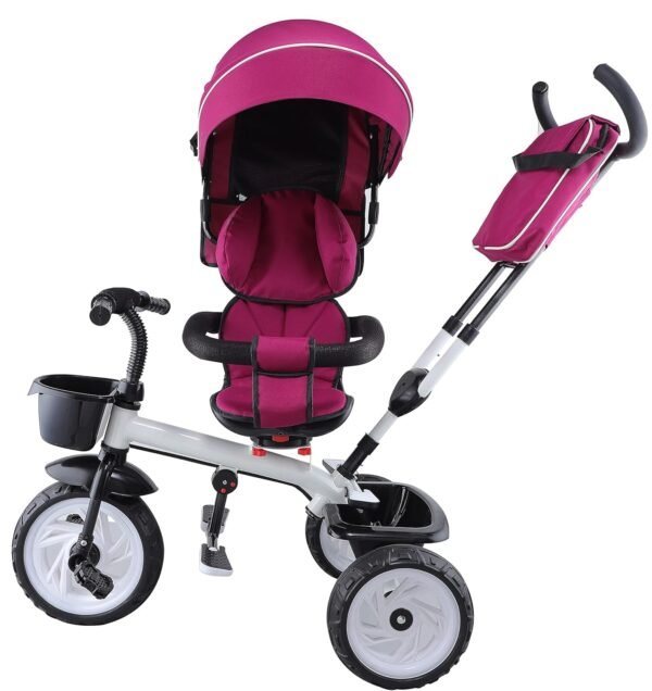 JoyRide Plug N Play Kids/Baby Tricycle with Parental Control, Storage Basket, Canopy, Cushion Seat and Seat Belt with Safety Guard for 12 to 48 Months Boys/Girls/Carrying Capacity 30 Kgs - Image 5