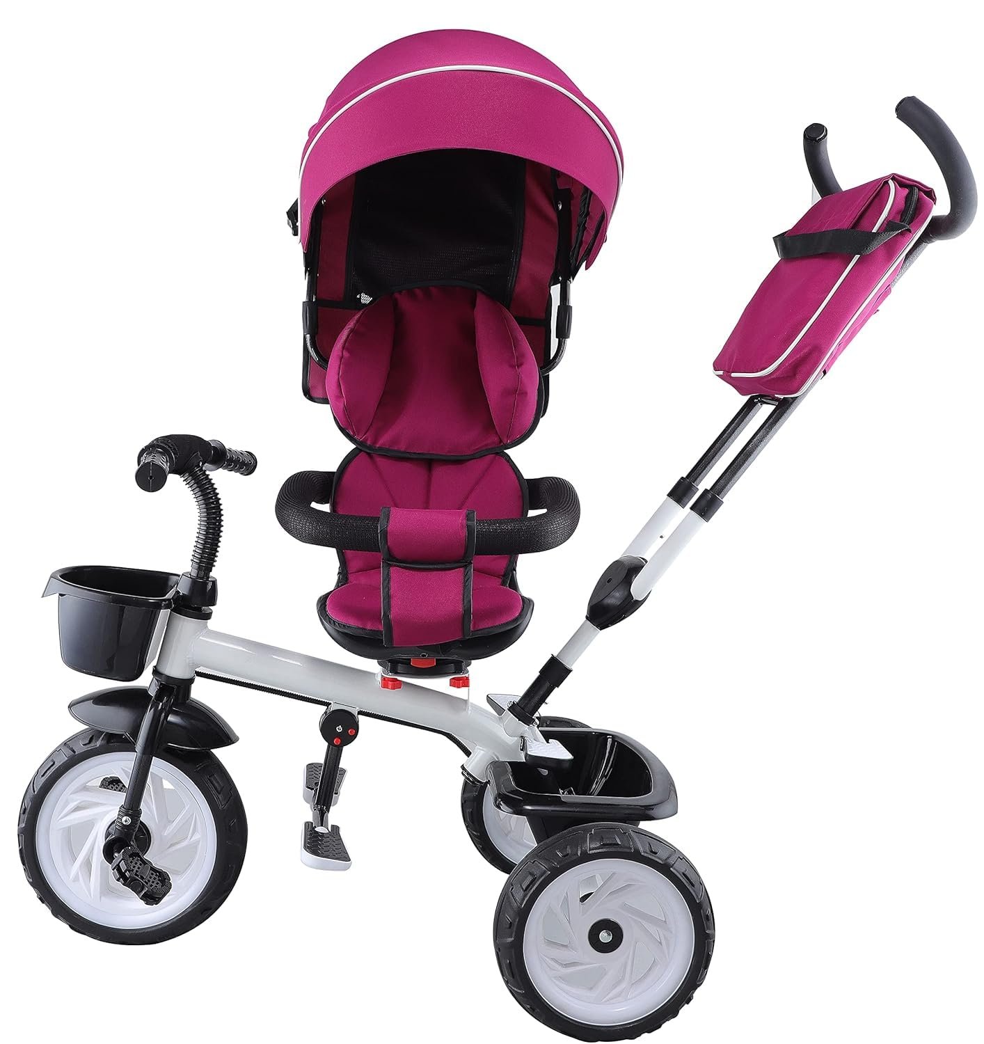 JoyRide Plug N Play Kids/Baby Tricycle with Parental Control, Storage Basket, Canopy, Cushion Seat and Seat Belt with Safety Guard for 12 to 48 Months Boys/Girls/Carrying Capacity 30 Kgs - Image 5