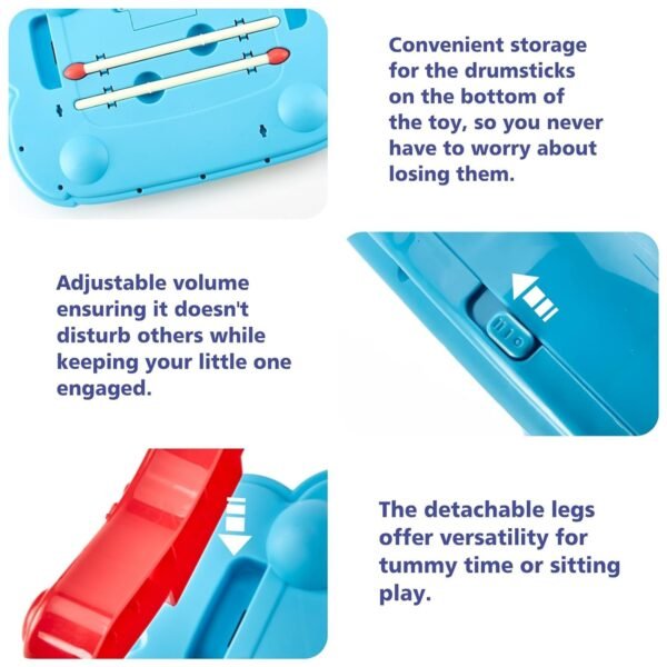 5 in 1 Kids Piano Drum Set Xylophone Baby Toys 12-18 Months Kids Toddler Toys Baby Girl Boy Einstein Toy Gifts Toys for 1 Year Old Girl Boy Toys for 2 Year Old Girls Boys Toys Birthday Gift - Image 5