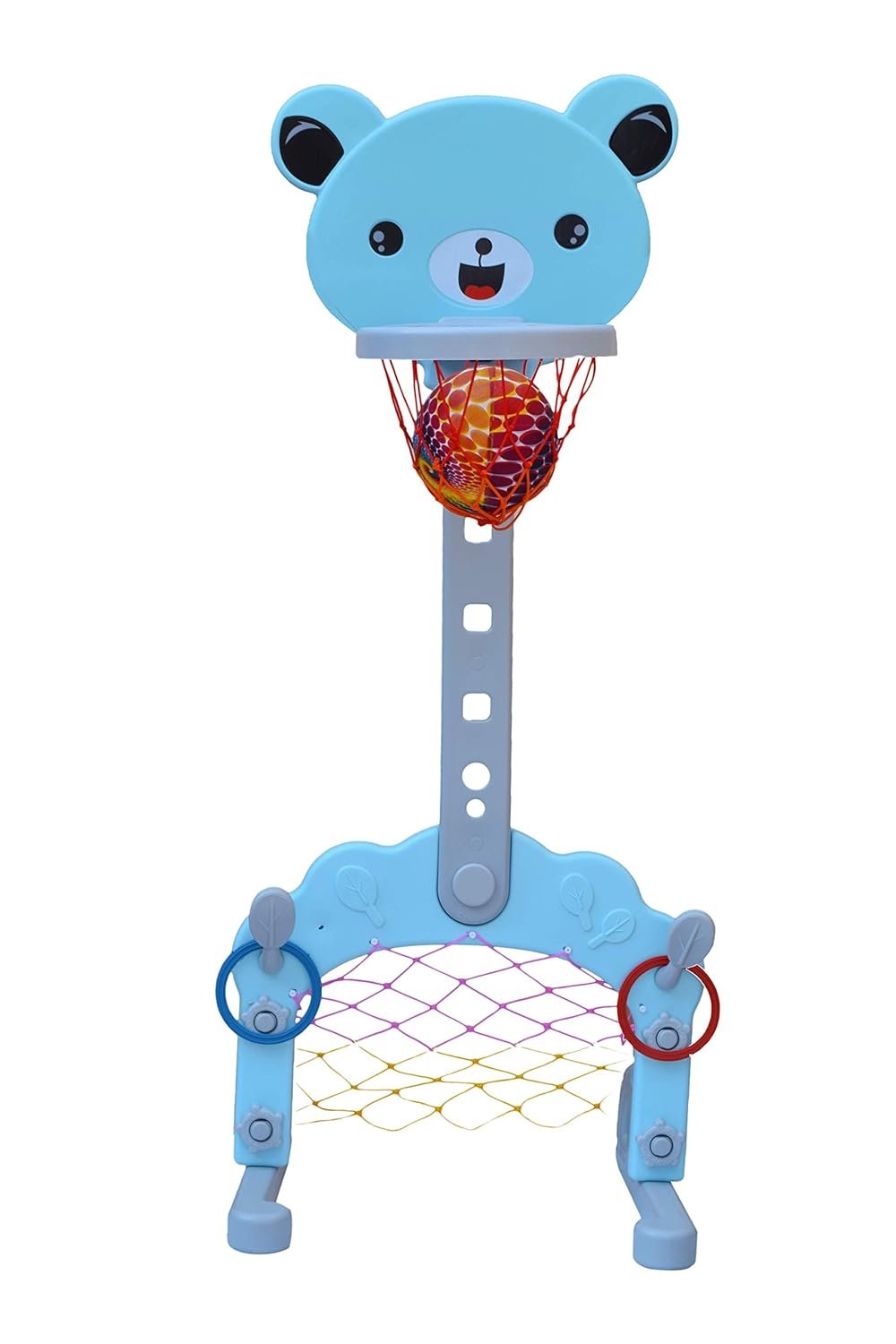eHomeKart Basketball Toy Set - 3 in 1 Multi Activity Play Centre - Basketball, Football Gate & Ring Hoopla - Age 1-5 Years, 5 Height Adjustable Settings - Perfect Toys for Indoor & Outdoor (Teddy) - Image 2