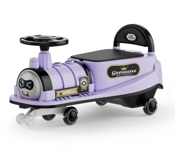 Train Car for Kids 1 Year+ | 2 Year+ | Baby Panda Swing Car | Ride On Car for Kids | Musical Twister Toy Car Magic | Best Birthday Gift for 1-5 Years Baby | Upto 100kg (Violet)