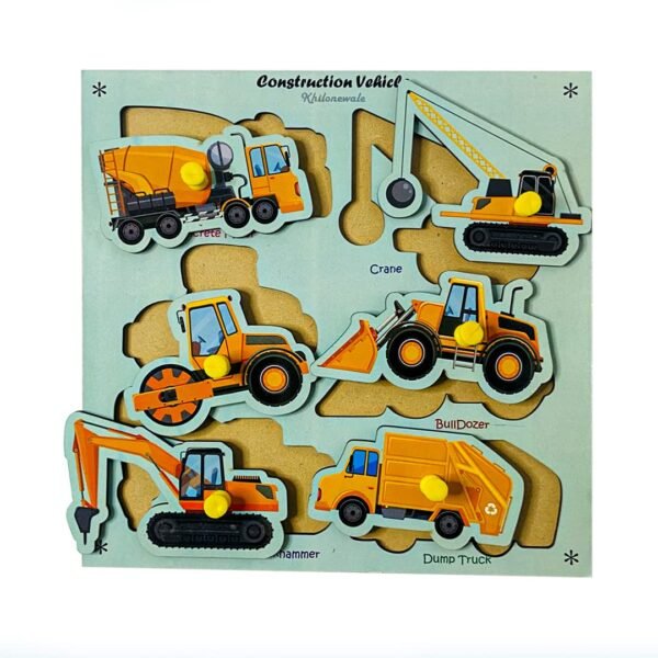 Wooden Cutting Puzzles for Kids Ages 1-5 Years Old, Construction Vehicles Kids Puzzles, Learning Toys Educational Gift for Girls and Boys - Image 6