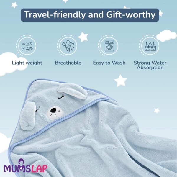 Hooded Baby Towel - Premium Soft Baby Bath Towel for Bathtub for Newborn, Infant - Ultra Absorbent, Natural Baby Stuff Towel for Boy and Girl (Elephant, Bear, Kitty & Puppy) (Puppy) - Image 3