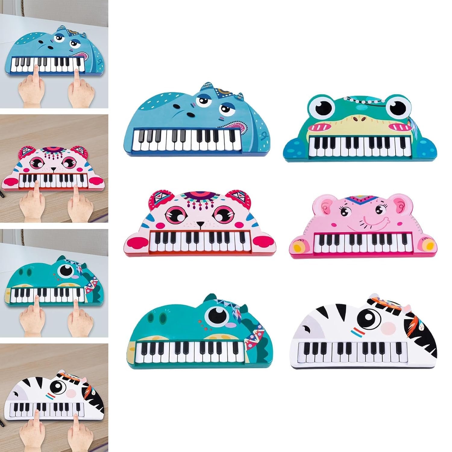 Creations Baby Piano Toy Piano Keyboard Musical Sound Toys for Kids 1-6 Years Old Hippo - Image 3