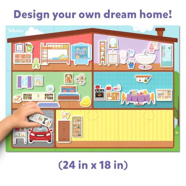 Skillmatics Creative Toy Magnetopia - Design Your Home, Interactive Pretend Play Set for Kids, Toddlers, 60+ Magnetic Pieces, Preschool Learning Classic Board Game, Gifts for Unisex Ages 3-7 - Image 2