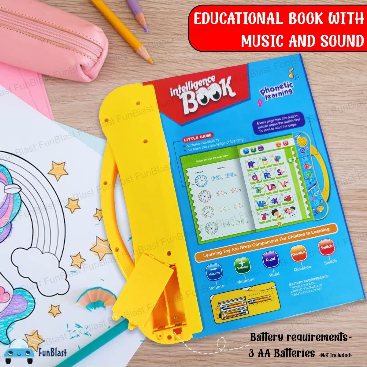 FunBlast Interactive Children Book -Musical English Educational Phonetic Learning Book for 3 + Year Kids, Boys, Toddlers (Multicolor) (Intelligence Book) - Image 5