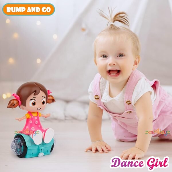 Zest 4 Toyz 360 Degree Rotating Musical Dancing Girl Toy, Dancing Doll with Flashing Lights & Bump and Go Action, Activity Play Center Toy for Kid Early Learning Educational Toys for Toddlers - Image 2