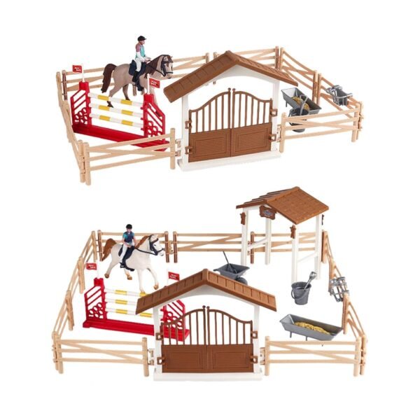 Horse and Horseman Playset Pretend Play Toy for 3 4 5 6 7 Year Old Baby Kids Women Horseman|Toys & Hobbies|Toys & Hobbies|Toys & Hobbies|1x Horse Stable Figurine Playset - Image 3