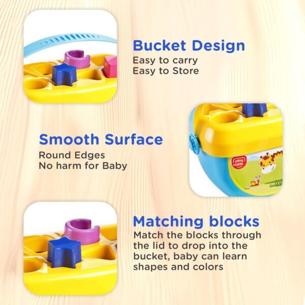 Play Nation Premium My First Shape Sorter Toy for Babies,16 Blocks, Brain Development & Educational Learning Activity Game for Toddlers & Kids,Sorting & Stacking Toys,0+ Months,Best Gift,BIS Certified - Image 3
