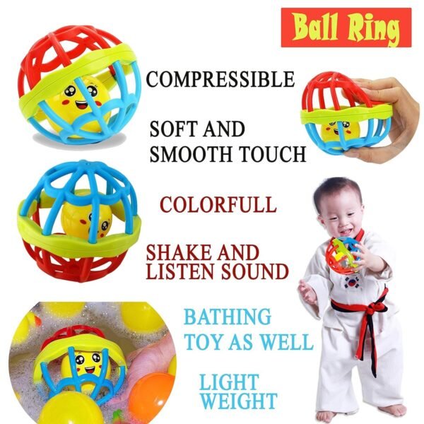 WISHKEY Colorful Attractive Plastic Non Toxic Set of 8 Shake & Grab Rattle BPA Free for New Born and Infants (Pack of 8, Multicolor) - Image 4