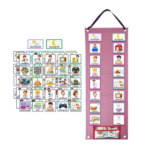 Toy Kids Visual Schedule Calendar Routine Cards for Children New Year Gifts Boys