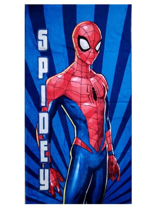 Athom Living Marvel Spidey 350 GSM Cotton Kids Bath Towel (60x120 cm, Multi Color) - Image 3