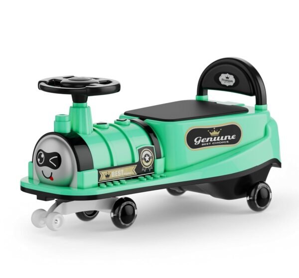 Train Car for Kids 1 Year+ | 2 Year+ | Baby Panda Swing Car | Ride On Car for Kids | Musical Twister Toy Car Magic | Best Birthday Gift for 1-5 Years Baby | Upto 100kg (Sea Green)