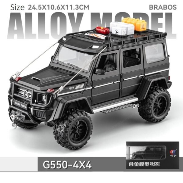 1:24 Diecast Model Alloy Benz G550-4X4 Modified Alloy Metal Pull Back Car with 6 Openable Doors & Sound Light Auto Toy Car Best Gift Toys for Kids Boys/Colors As Per Stock - Image 3