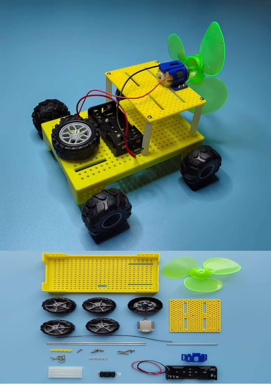 Chocozone Solar Powerder DIY Car Science Toys STEM DIY Toys for Kids Science Experiment Kit Toys for 10+ Years Old Boys and Girls (No Charging) (Fan Powered)