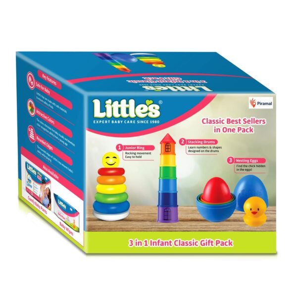 Little\'s 3 in 1 Infant Classic Gift Pack I Activity & Learning Toys for Babies I Multicolour I Infant & Preschool Toys I Develops fine Motor Skills & Reasoning Skills | 5 Months and Above - Image 2