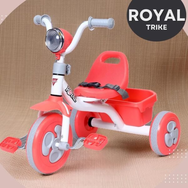 Fun Ride Royal Kids Tricycle - Front Headlight, Musical - 1 Year to 5 Years - Trike for Indoor and Outdoor - Up to 30 Kgs - Made in India (Red) - Image 2