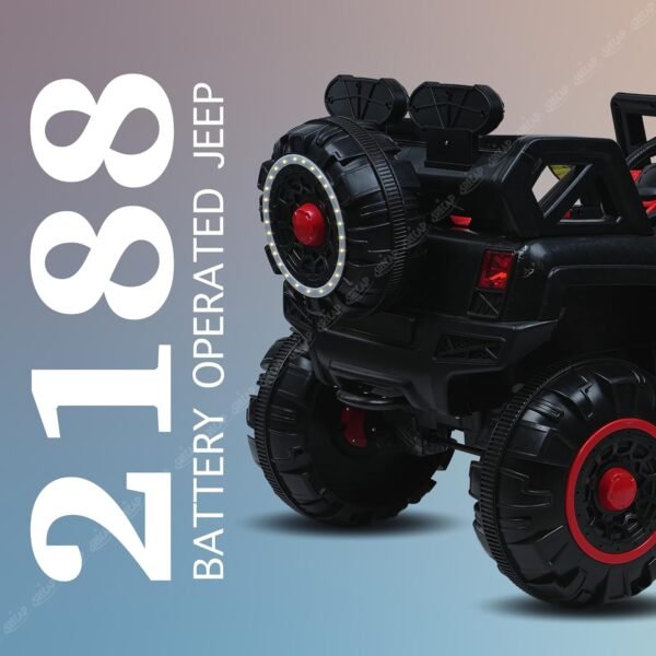 Battery Operated 4x4 Jeep for Kids, Ride on Toy Kids Car with Light & Music | Electric Jeep Battery Car | Baby Big Car for Kids to Drive 3 to 8 Years Boys Girls (Red) - Image 3
