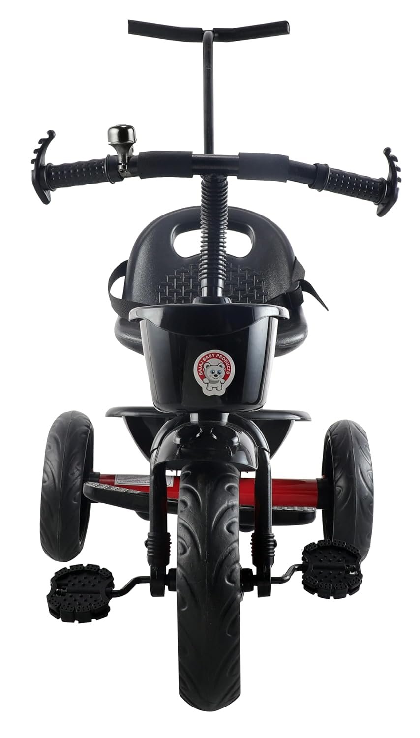 Pluto Tricycle for Kids Trike | Tricycle for Kids with Parental Control | Cycle for Kids 1-4 Years | Baby Cycle | Bicycle for Kids with Storage Basket, Cushion Seat and Seat Belt TZ-548 (Red) - Image 2