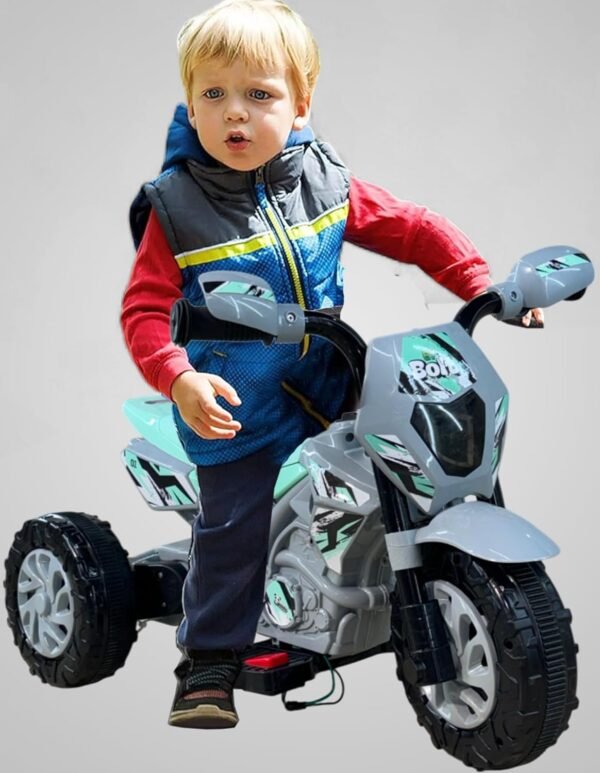 Wishmaster Baby & Toddler Early Age Toys for 1+, 2+, 3+ & 4 Year Kids Battery Operated Rechargeable Ride On Bike (Small EV Bike [ 2, 3, 4 Years Kids], Grey/Blue)