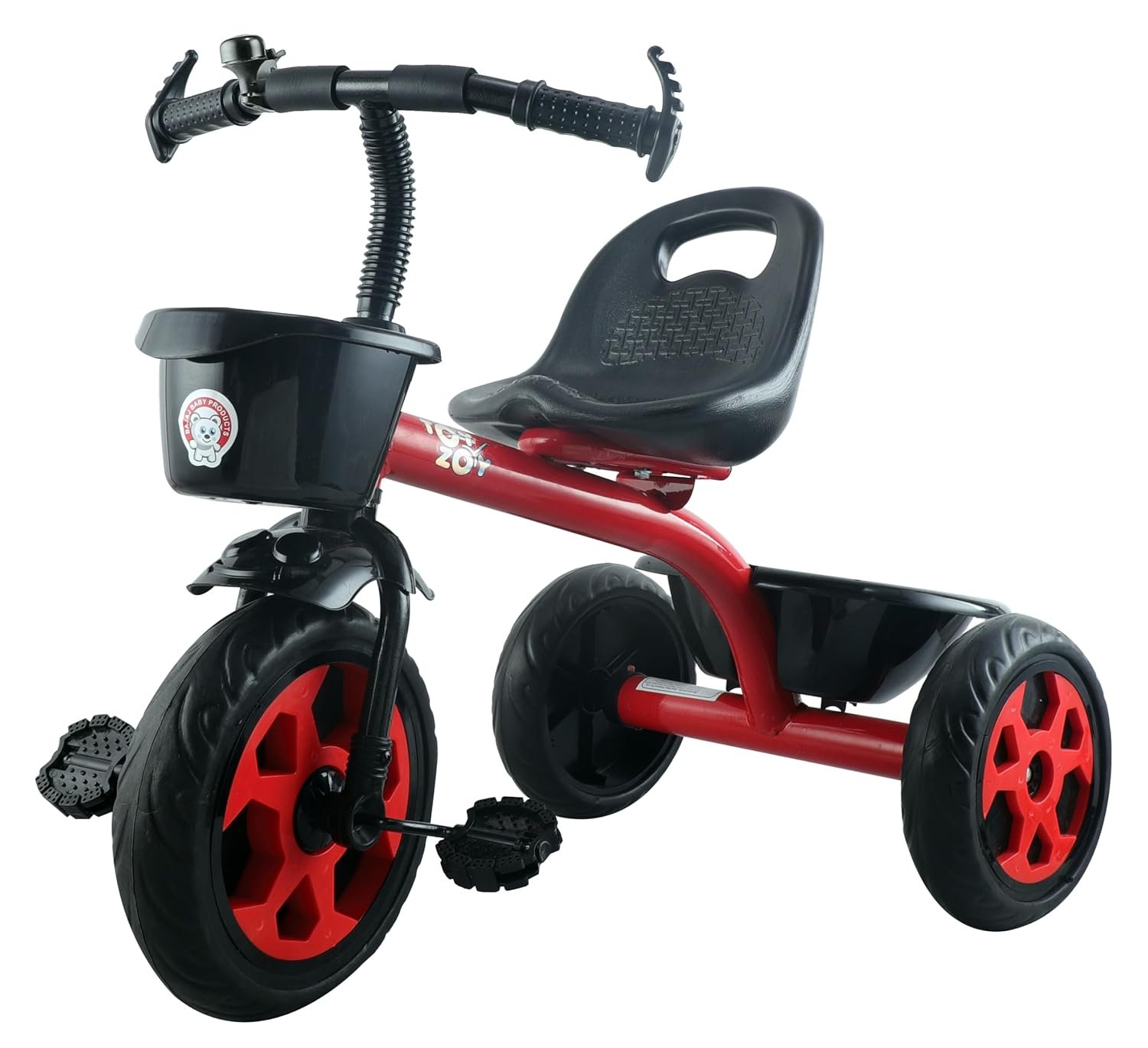 Pluto Lite Tricycle for Kids | Cycle for Kids 1-4 Years | Baby Cycle | Bicycle with Storage Basket, Cushion Seat and Seat Belt TZ-547 (Red) - Image 6